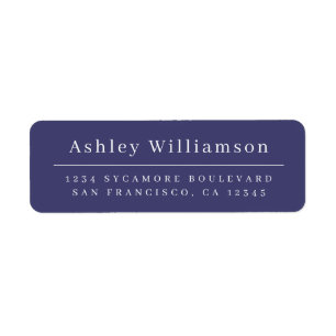 Elegant Minimal Chic Navy Blue Return Address Return Address Label