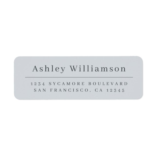 Elegant Minimal Chic Pastel Blue Return Address Label (Front)