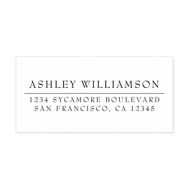 Elegant Minimal Chic Return Address Rubber Stamp (Imprint)