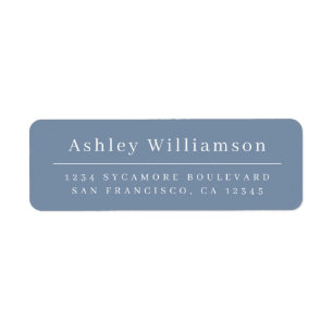 Elegant Minimal Chic Vintage Blue Return Address Label