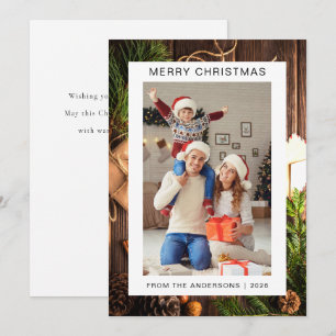 Elegant Minimal Christmas   Modern Family 1 Photo Holiday Card