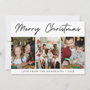 Elegant Minimal Christmas   Modern Family 3 Photo  Holiday Card