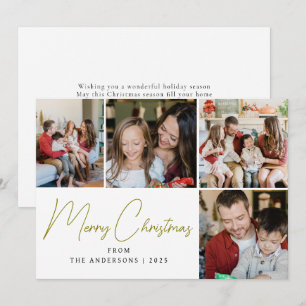 Elegant Minimal Christmas   Modern Family 4 Photo  Holiday Card