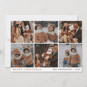 Elegant Minimal Christmas   Modern Family 6 Photo Holiday Card