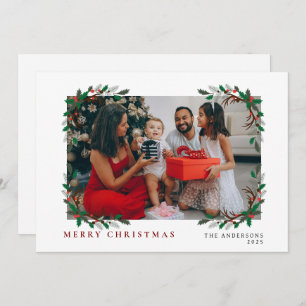 Elegant Minimal Christmas Modern Family Portrait Holiday Card