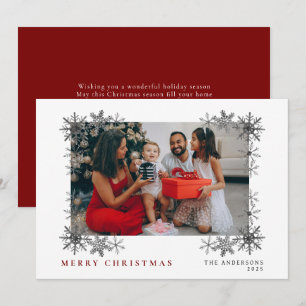Elegant Minimal Christmas Modern Family Portrait Holiday Card
