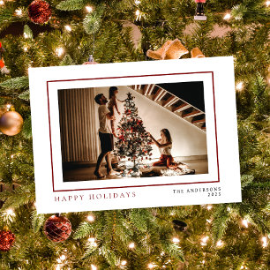 Elegant Minimal Christmas Modern Family Portrait Holiday Card