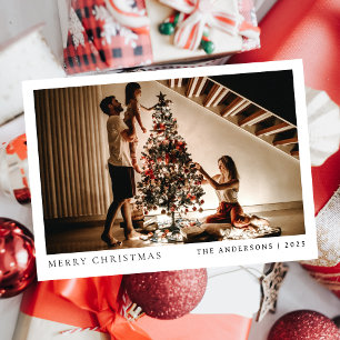Elegant Minimal Christmas   Modern Family Portrait Holiday Card