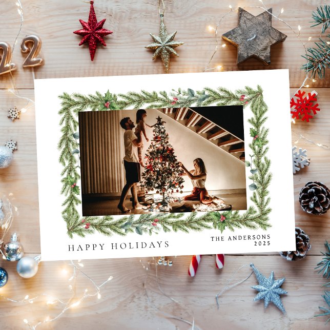 Elegant Minimal Christmas | Modern Family Portrait Holiday Card (Creator Uploaded)