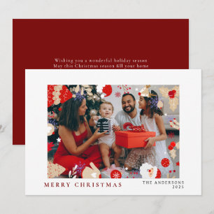 Elegant Minimal Christmas Modern Family Portrait Holiday Card