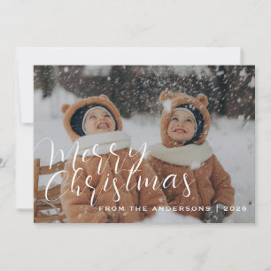 Elegant Minimal Christmas   Modern Family Portrait Holiday Card