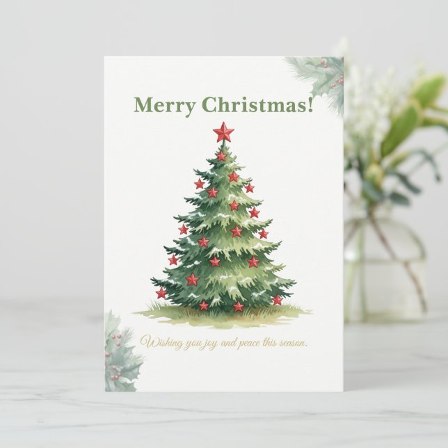 Elegant Minimal Christmas Tree Card (Standing Front)