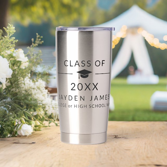 Elegant Minimal Class of 2025 Graduation Insulated Tumbler (Wedding)