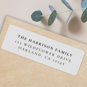 Elegant Minimal Classic Dove Grey Return Address Label