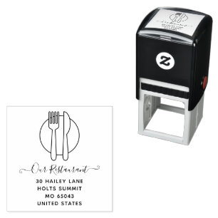 Elegant Minimal Classy Professional Restaurant Self-inking Stamp