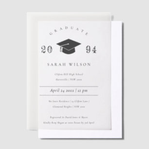 Elegant Minimal Clean Simple Graduation Party Vellum Invitations