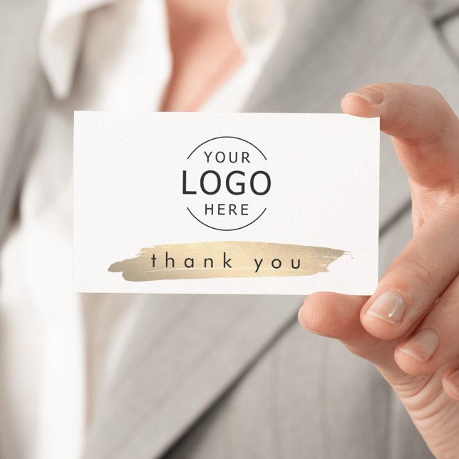 Elegant Minimal Corporate Business Thank You Card (Your Own Logo - Business Thank You Card)