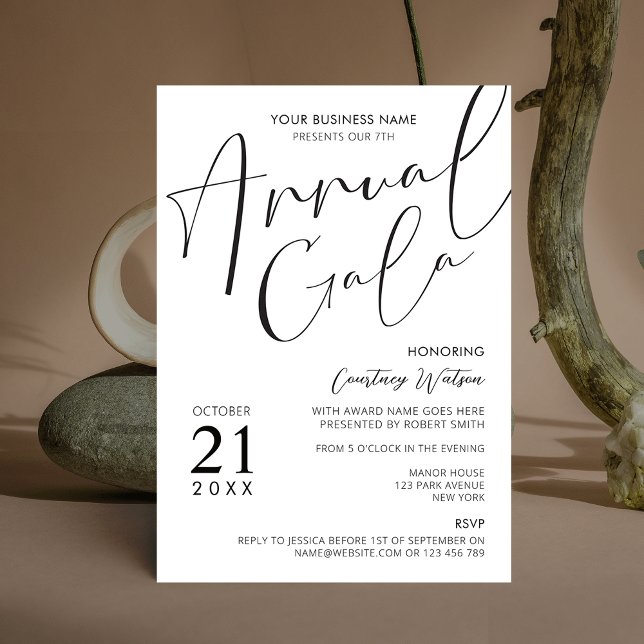 Elegant Minimal Corporate Fundraiser Gala Dinner Invitation (Creator Uploaded)