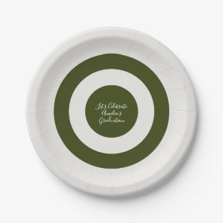 Elegant minimal Cream & sage Green Paper Plate