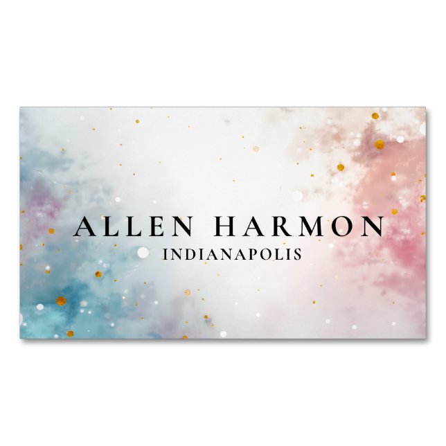 Elegant Minimal Custom Family Name | 5-Minute Edit Magnetic Business Card (Front)