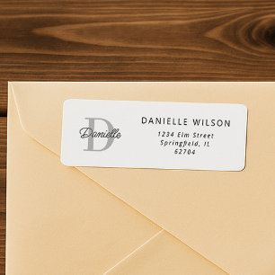 Elegant Minimal Custom Name Monogram Simple Chic Return Address Label