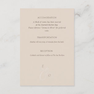 Elegant Minimal Desert taupe information Details Enclosure Card