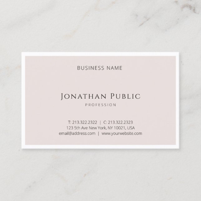 Elegant Minimal Design Modern Template Luxury Cool Business Card (Front)