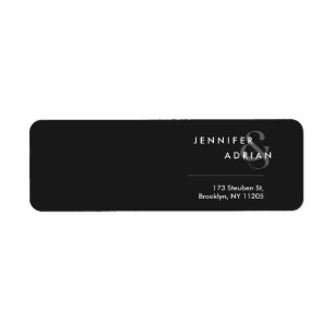 Elegant Minimal Eerie Black Modern Wedding Return Address Label