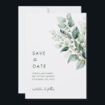 Elegant Minimal Eucalyptus Greenery Wedding Save The Date<br><div class="desc">Introducing our stunning Elegant Minimal Eucalyptus Greenery wedding invitation suite, featuring native Australian greenery, paired with a minimalist and modern design that will add an elegant and sophisticated touch to your special day. This design showcases a beautiful, hand-drawn illustration of native Australian greenery, bringing the natural beauty of the Australian...</div>