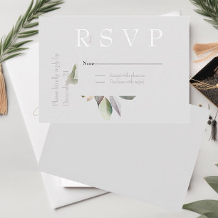 Elegant minimal eucalyptus RSVP card