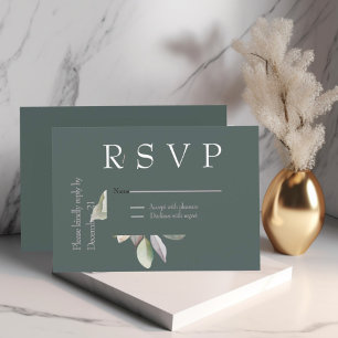 Elegant minimal eucalyptus  RSVP card