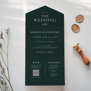 Elegant Minimal Fall All In One Wedding Invitation