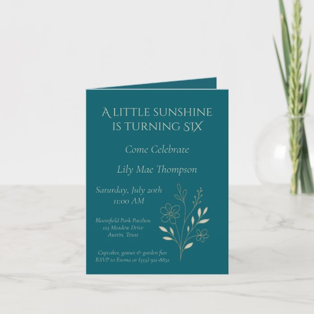 Elegant Minimal Floral Invitation (Front)