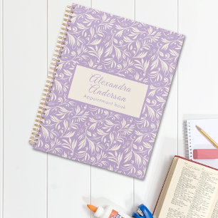 Elegant Minimal Floral Leaves Pattern  Script Planner