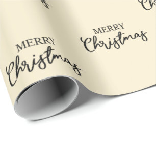 Elegant Minimal Gold Black Merry Christmas   Wrapping Paper