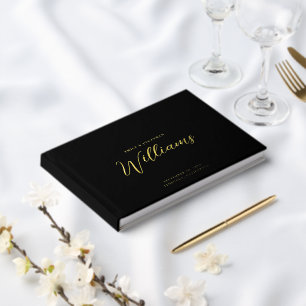 Elegant Minimal Gold Foil Wedding  Guest Book