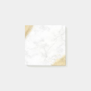Elegant minimal gold glitter white marble post-it notes
