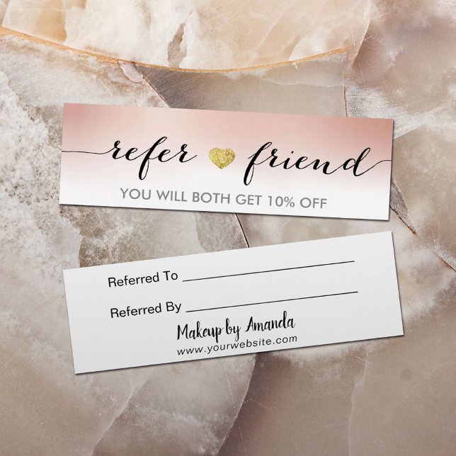 Elegant Minimal Gold Heart Rose Gold Referral (Creator Uploaded)