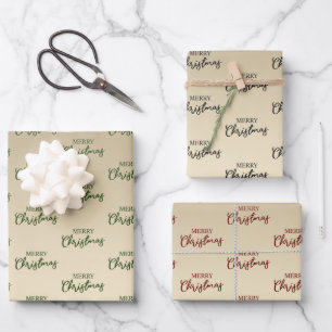 Elegant Minimal Gold Merry Christmas  Wrapping Paper Sheet