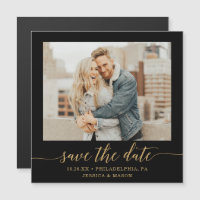 Elegant Minimal Gold Photo Wedding Save The Date M