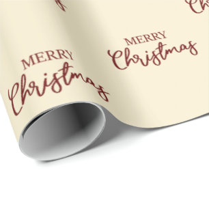 Elegant Minimal Gold Red Merry Christmas Wrapping Paper