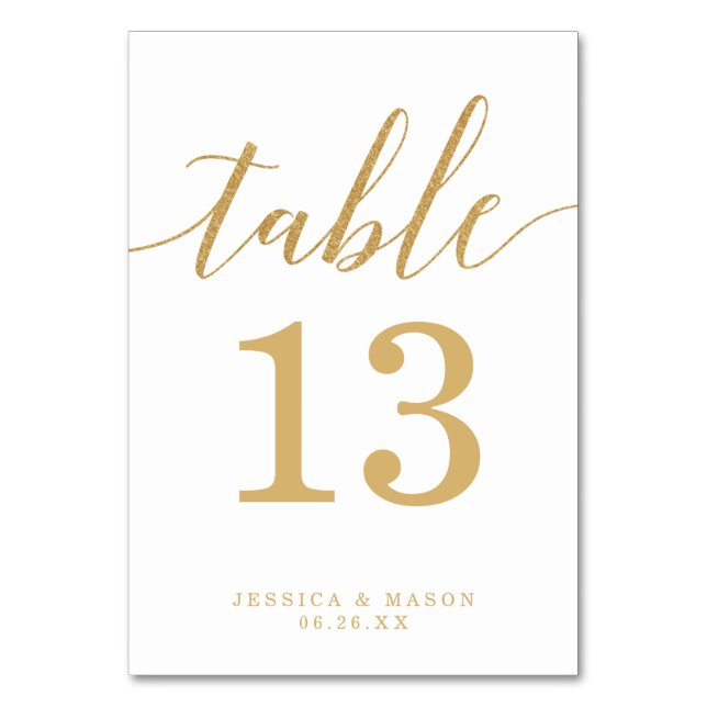 Elegant Minimal Gold Table Numbers (Front)