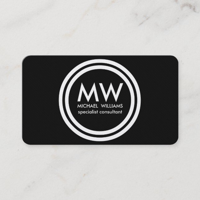 Elegant, minimal golden circle business card (Front)