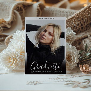 Elegant Minimal Graduate Photo Graduation Announcement