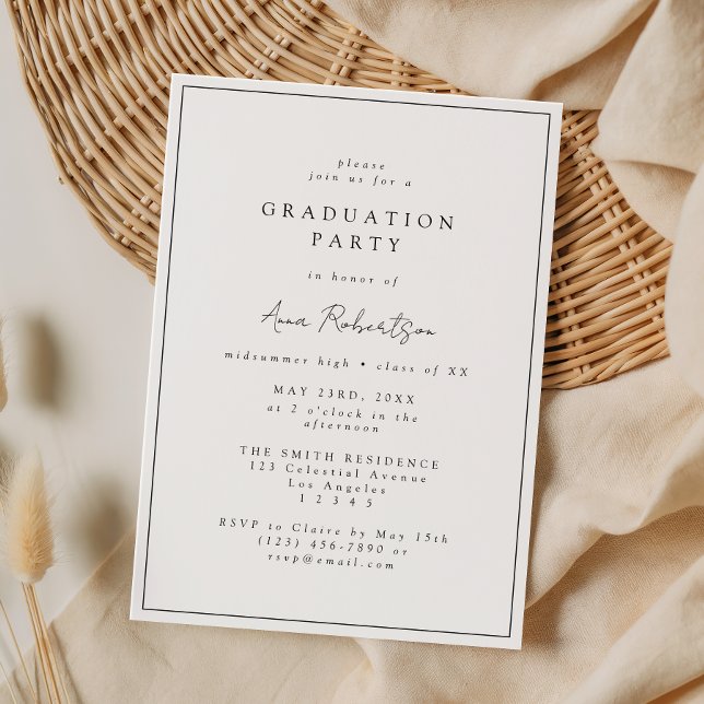 Elegant Minimal Graduation Party Invitation (Creator Uploaded)