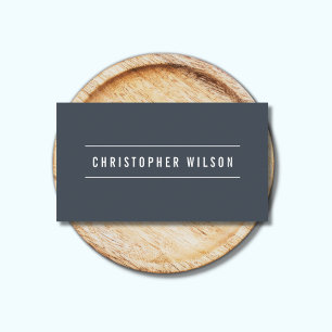 Elegant Minimal Grayish Blue White Consultant Business Card