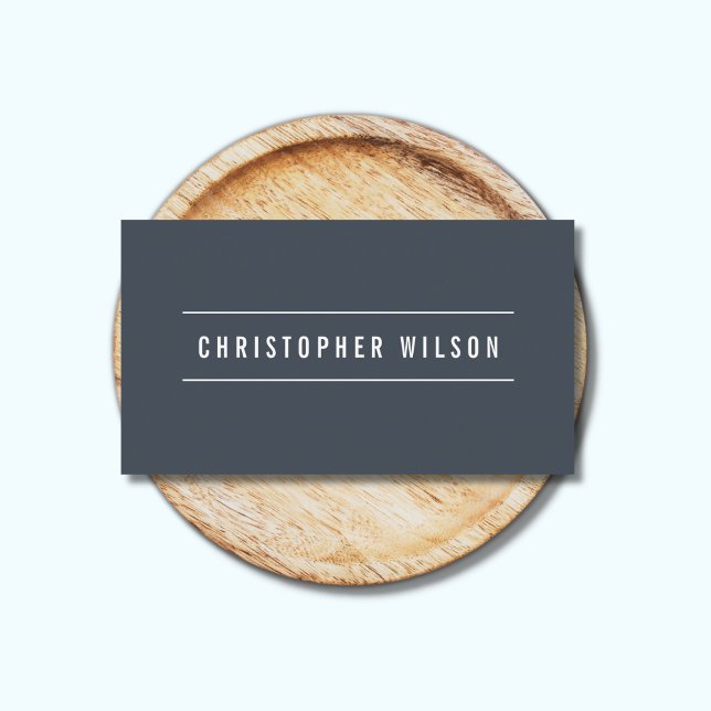 Elegant Minimal Grayish Blue White Consultant Business Card (Creator Uploaded)