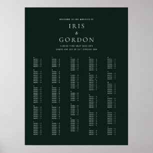 Elegant Minimal Green Alphabetical Seating Chart