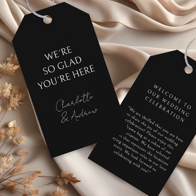 Elegant, minimal, handwriting, black Gift Tag (Creator Uploaded)