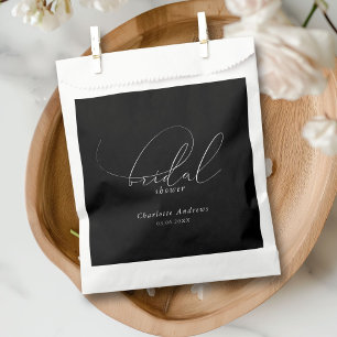 Elegant, minimal, handwriting Bridal Shower Favour Bag